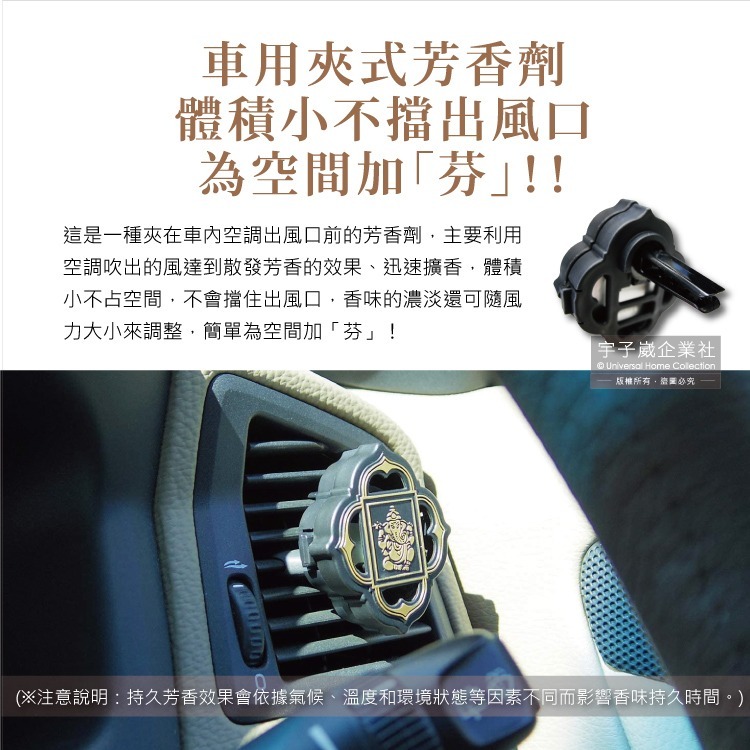 日本GONESH-汽車空調冷氣出風口專用夾式芳香劑1入/盒(室內持久芳香型)-細節圖4