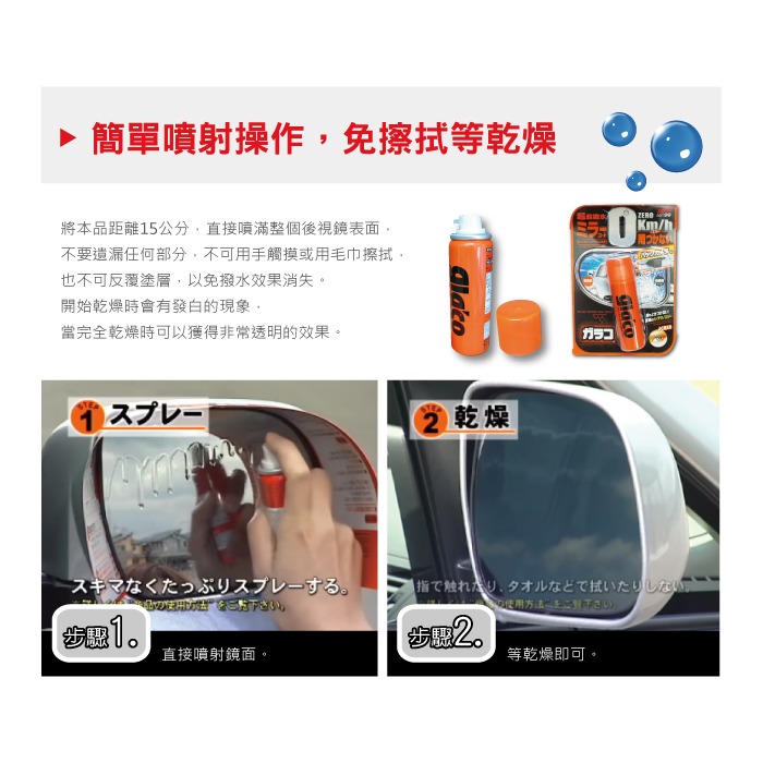 日本SOFT99 後視鏡撥水劑倒車鏡專用奈米驅水劑(C297)40ml-細節圖7