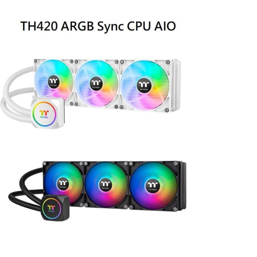 米特3C數位–Thermaltake 曜越 TH420 ARGB Sync CPU AIO一體式水冷散熱器/黑色/白色