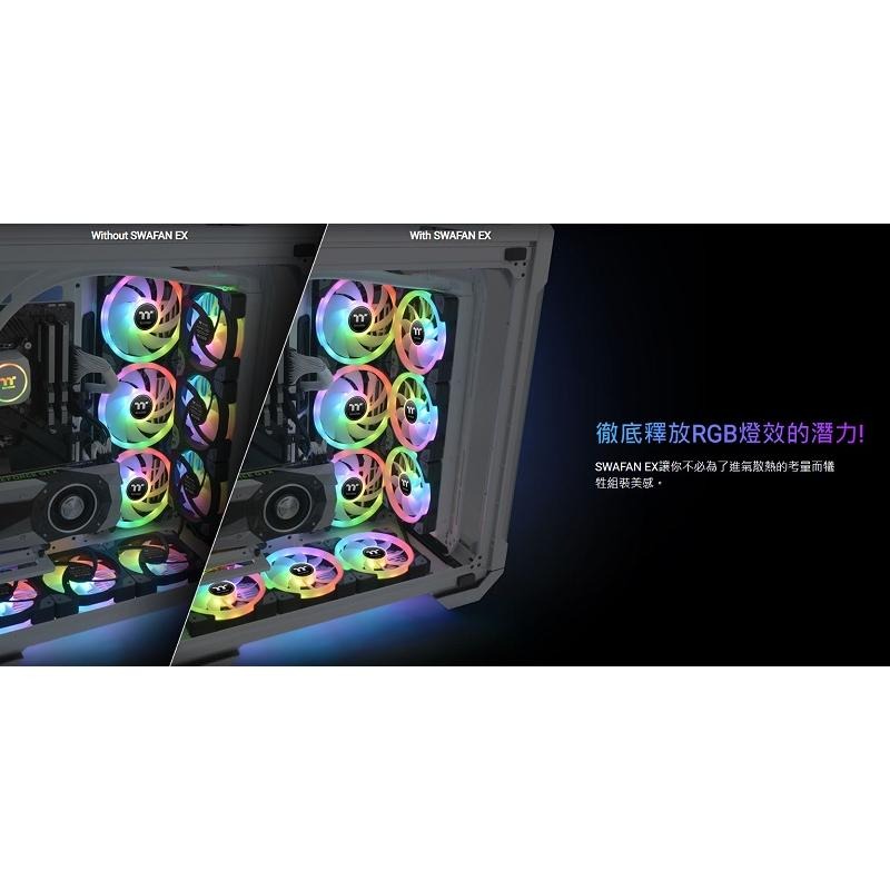 曜越SWAFAN EX12 RGB水冷風扇/三入/黑CL-F143-PL12SW-A/白CL-F161-PL12SW-A-細節圖7