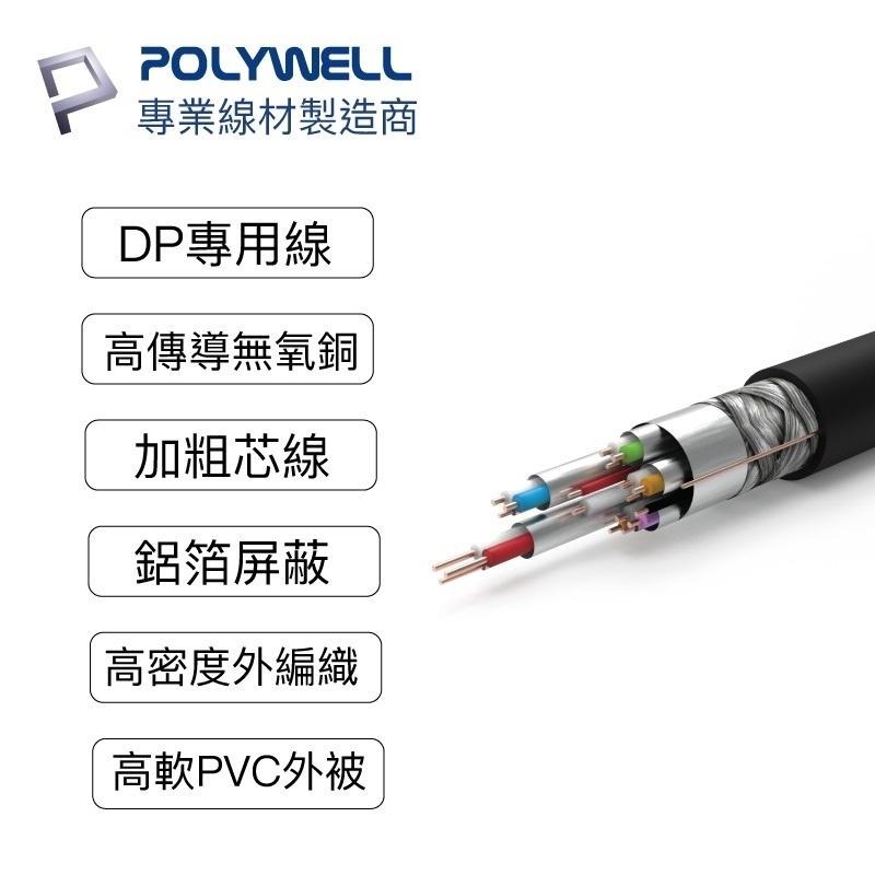 【任選3件9折】POLYWELL DP線 1.2版/4K60Hz UHD/Displayport 傳輸線/1米/2米/3-細節圖3