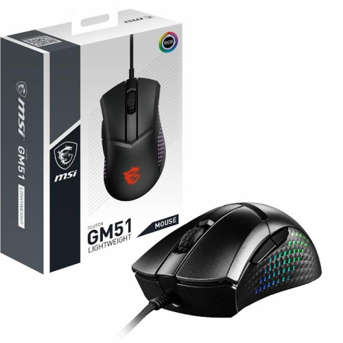 米特3C數位–MSI 微星 Clutch GM51 RGB 超輕量 電競滑鼠 遊戲滑鼠 有線滑鼠 光學滑鼠 可調DPI