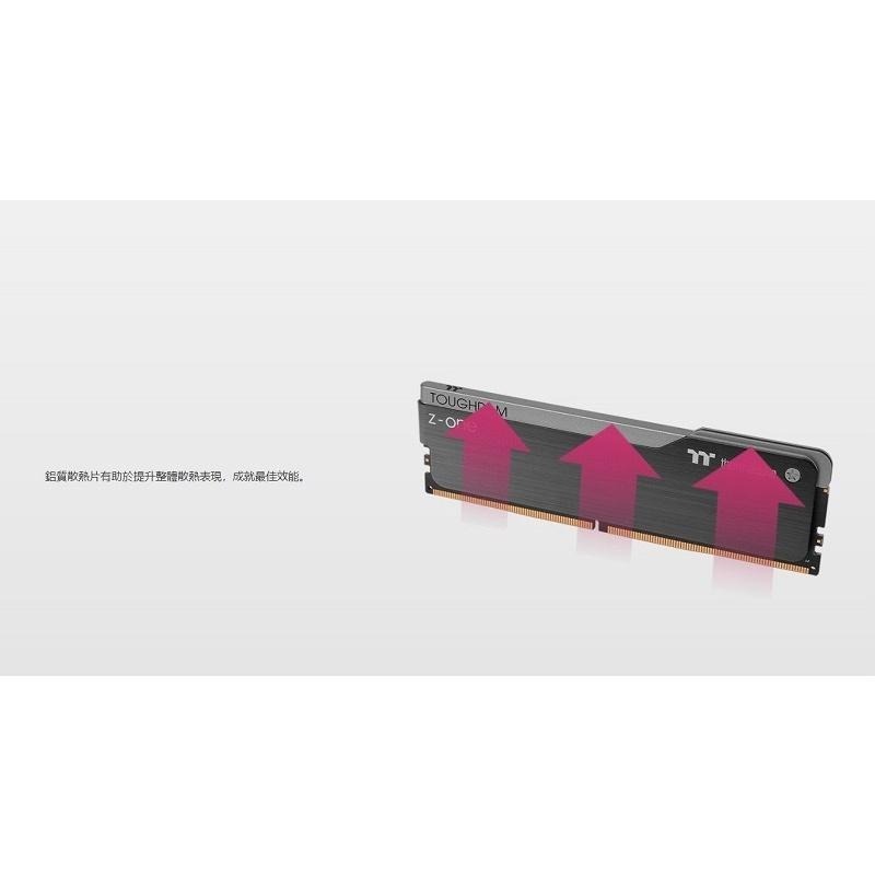 米特3C數位–曜越 鋼影 TOUGHRAM Z-ONE記憶體 DDR4 3200MHz/3600MHz 8GBx1/黑色-細節圖7