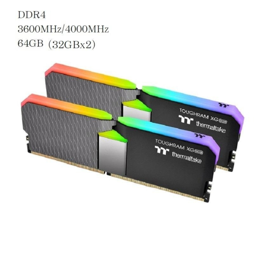 米特3C–曜越 鋼影 TOUGHRAM XG RGB 記憶體 DDR4 3600MHz/4000MHz(32GBx2)黑