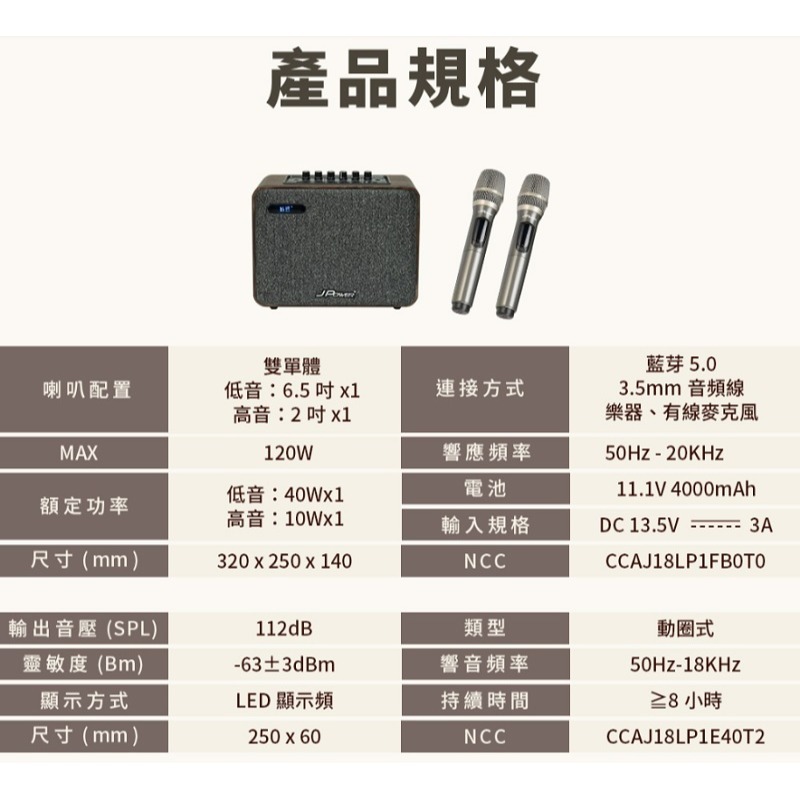 米特3C數位–JPOWER 震天雷6.5吋 實木重砲版肩攜式KTV藍牙音響/J-102-6.5-細節圖5