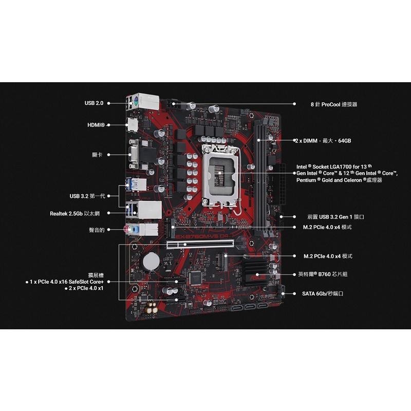 米特3C數位–ASUS 華碩 EX-B760M-V5 D4 主機板-細節圖2