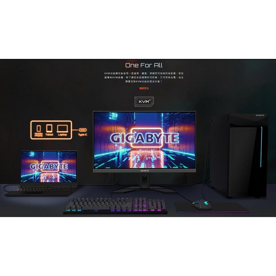 米特3C數位–GIGABYTE 技嘉 M28U 電競螢幕/28吋/4K/144hz/1ms/IPS/Type-C-細節圖2