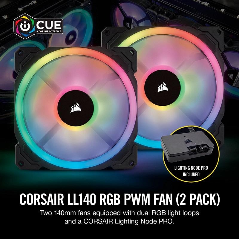 米特3C數位–Corsair 海盜船 LL140 RGB LED 雙風扇+控制器/CO-9050074-WW-細節圖2