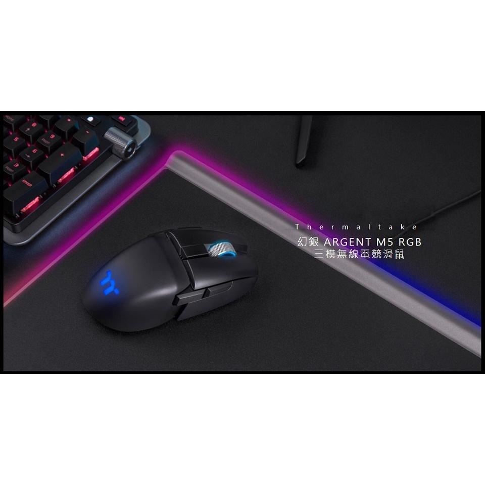米特3C數位–曜越 幻銀 ARGENT M5 RGB 三模無線電競滑鼠/GMO-TMF-HYOOBK-01-細節圖2