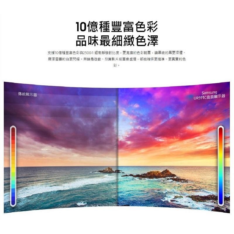 米特3C數位–SAMSUNG三星 32型4K曲面螢幕 U32R591CWC/高解析//VA曲面/無喇叭/窄邊框/三年保-細節圖3