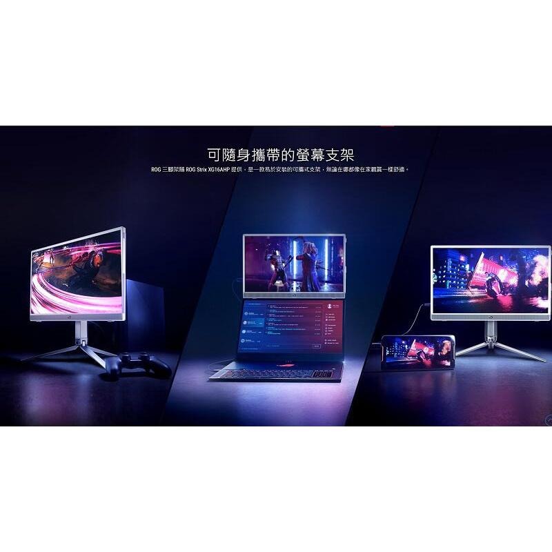米特3C數位–ASUS 華碩 ROG Strix XG16AHP-W 15.6吋/IPS/144Hz/電競/可攜式/螢幕-細節圖3