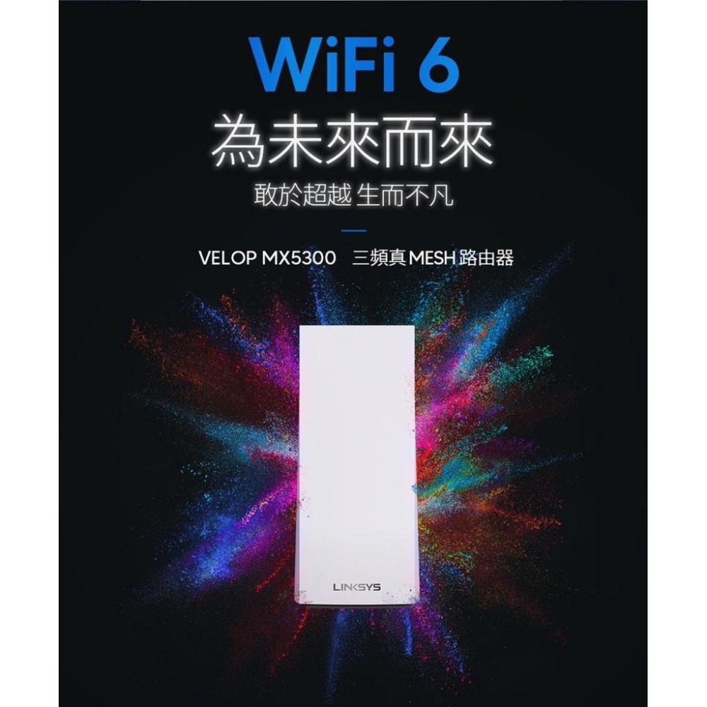 Linksys Velop 三頻 MX5300 Mesh 一入/二入 AX網狀路由器 wifi6分享器 家用辦公室-細節圖3