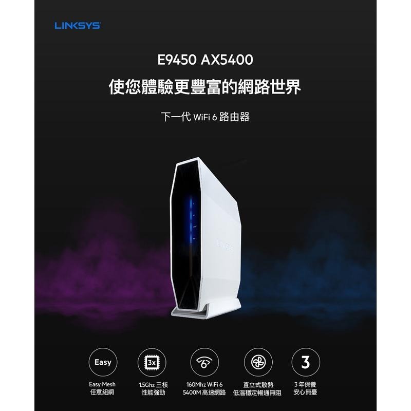 米特3C數位-Linksys 雙頻 E9450 WiFi6路由器 AX5400-細節圖2