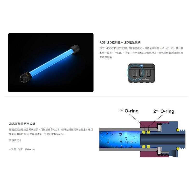 米特3C數位–曜越Pacific G1/4 PETG硬管專用 RGB轉接頭/6顆組/CL-W133-CU00BL-A-細節圖4