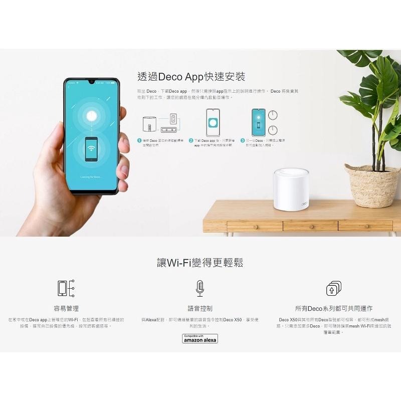 米特3C數位–TP-Link Deco X50 AX3000 Mesh 雙頻無線網路WiFi 6 網狀路由器/2入-細節圖4