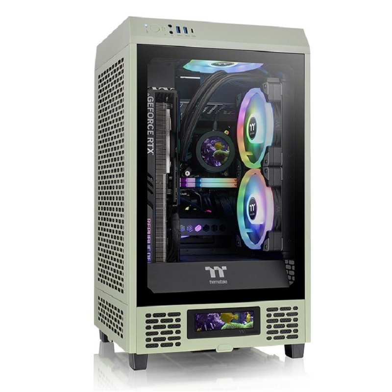 米特3C數位–曜越 The Tower 200 ITX 全景直立式 迷你機殼 松石綠/競速綠/抹茶綠-細節圖2