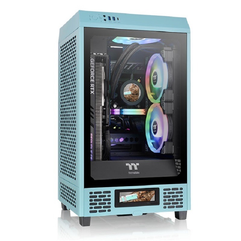 米特3C數位–曜越 The Tower 200 ITX 全景直立式 迷你機殼 松石綠/競速綠/抹茶綠-細節圖3