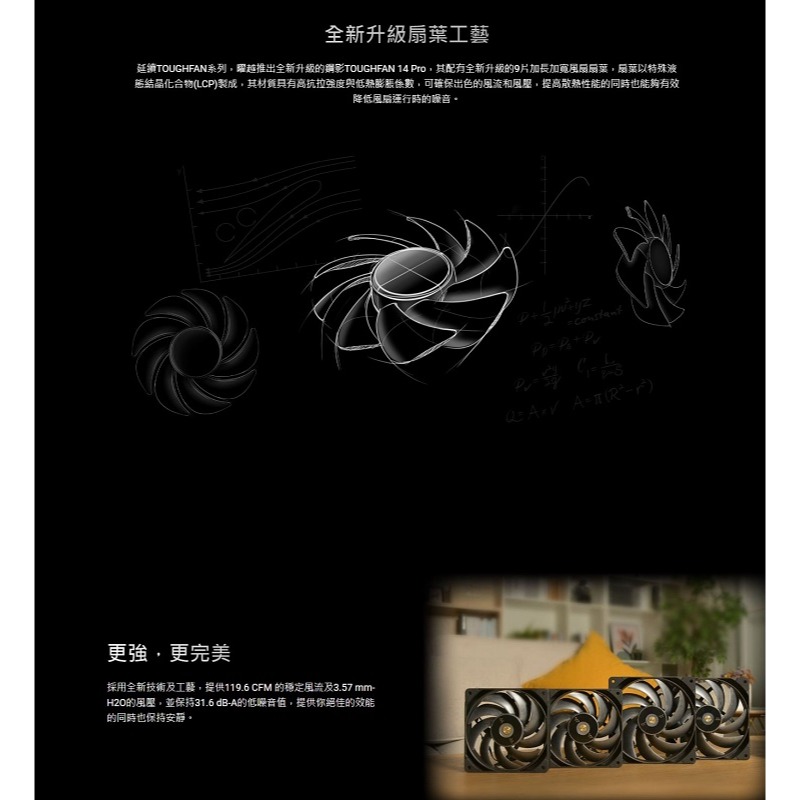 米特3C數位–Thermaltake 曜越 TOUGHFAN 14 Pro 黑色高風壓系統散熱風扇 單顆包裝/二入-細節圖4