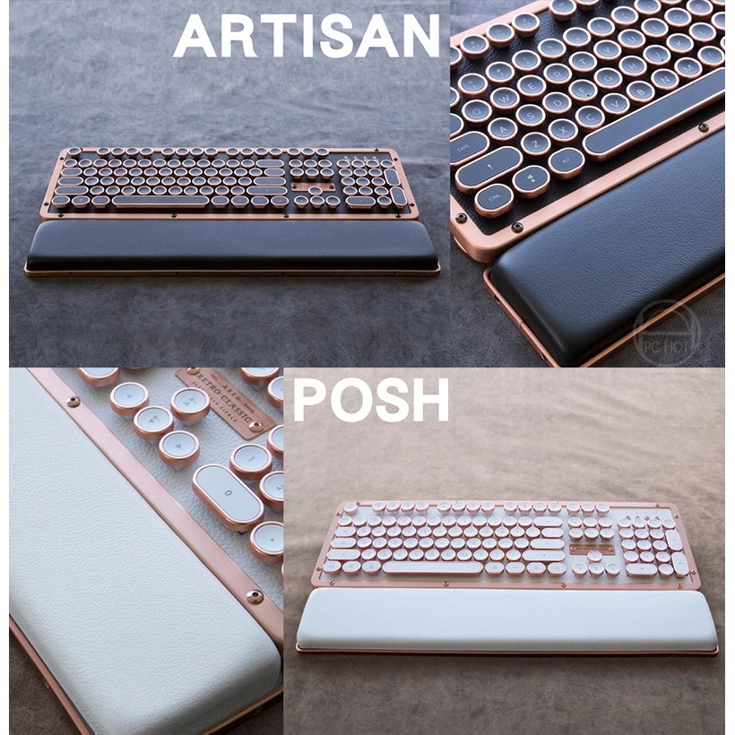 米特3C數位–AZIO RETRO CLASSIC 復古鍵盤手托/ARTISAN黑金色/POSH白金色-細節圖2