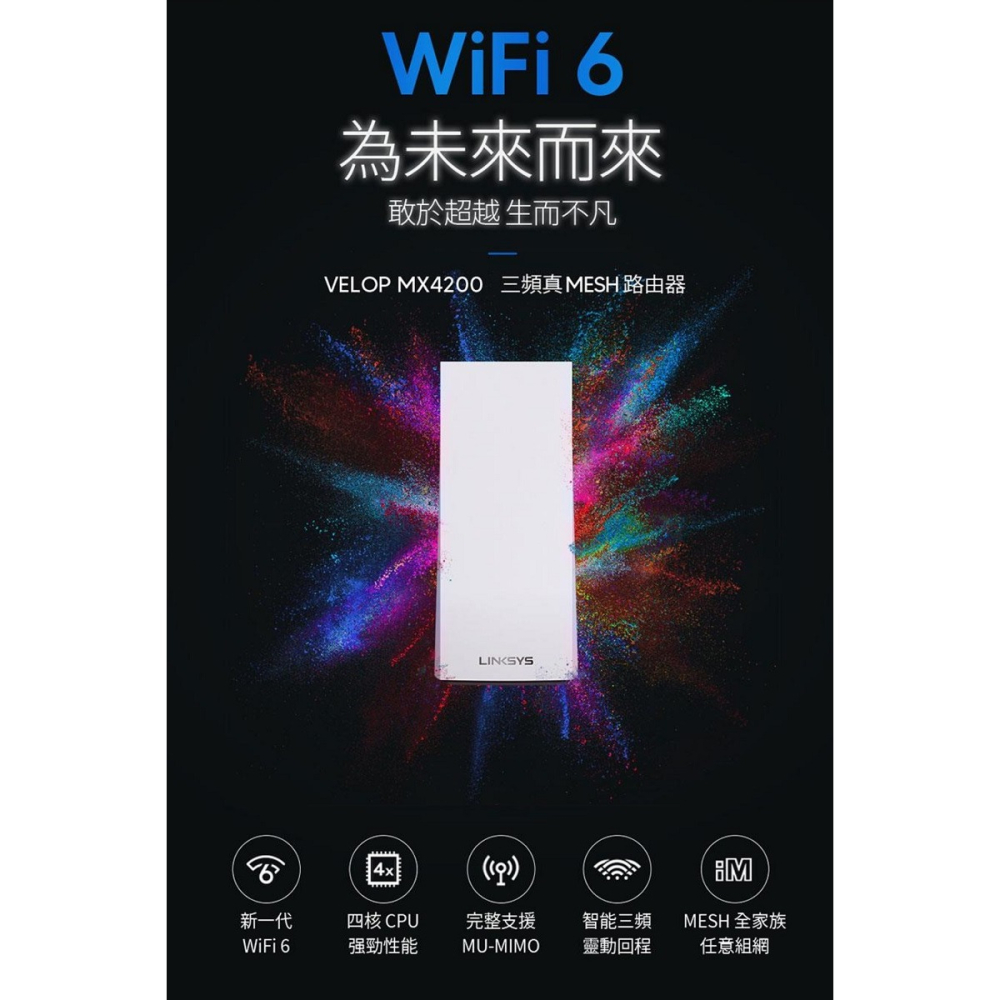 米特3C數位–Linksys Velop 三頻 MX4200 WiFi6網狀路由器/AX4200/一入/二入/三入-細節圖4