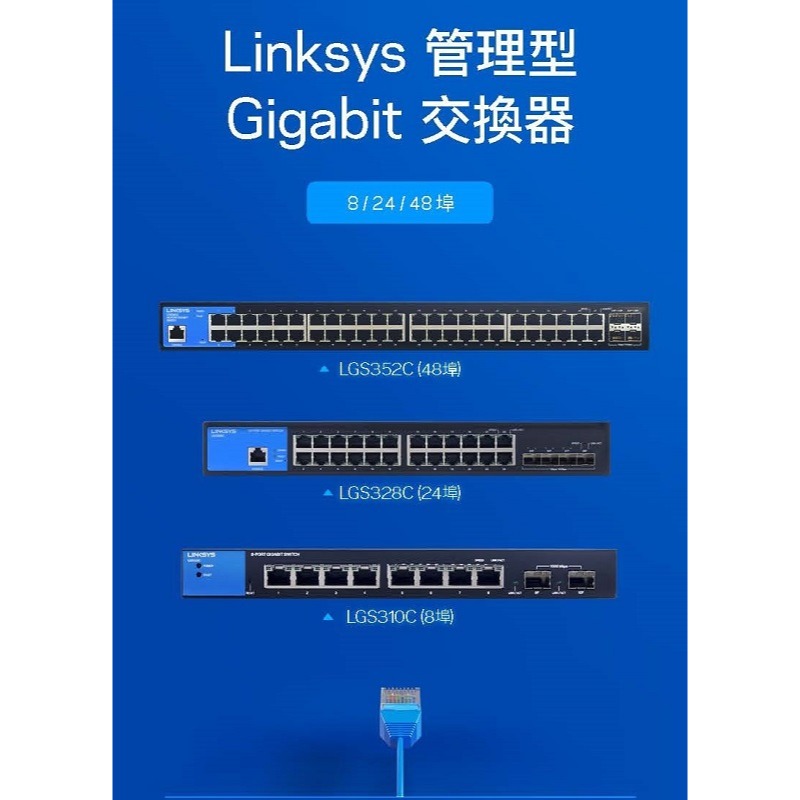 Linksys 48埠/L2管理型 Gigabit 超高速乙太網路交換器/鐵殼/LGS352C-TW-細節圖6