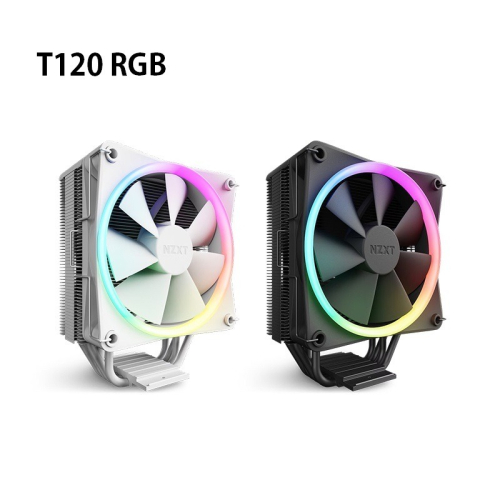 米特3C數位–NZXT 恩傑 T120 RGB 塔式散熱器/黑色/白色