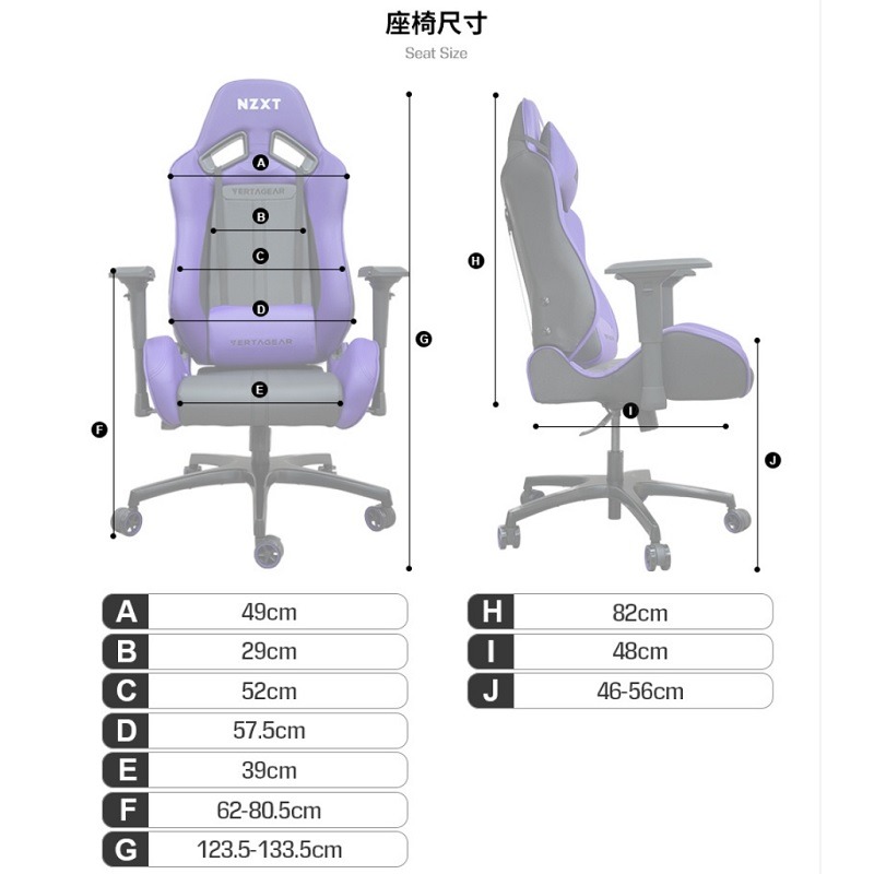 米特3C數位–NZXT 恩傑 VERTAGEAR SL5000 限量版電競椅/4D扶手/4級氣壓桿-細節圖5