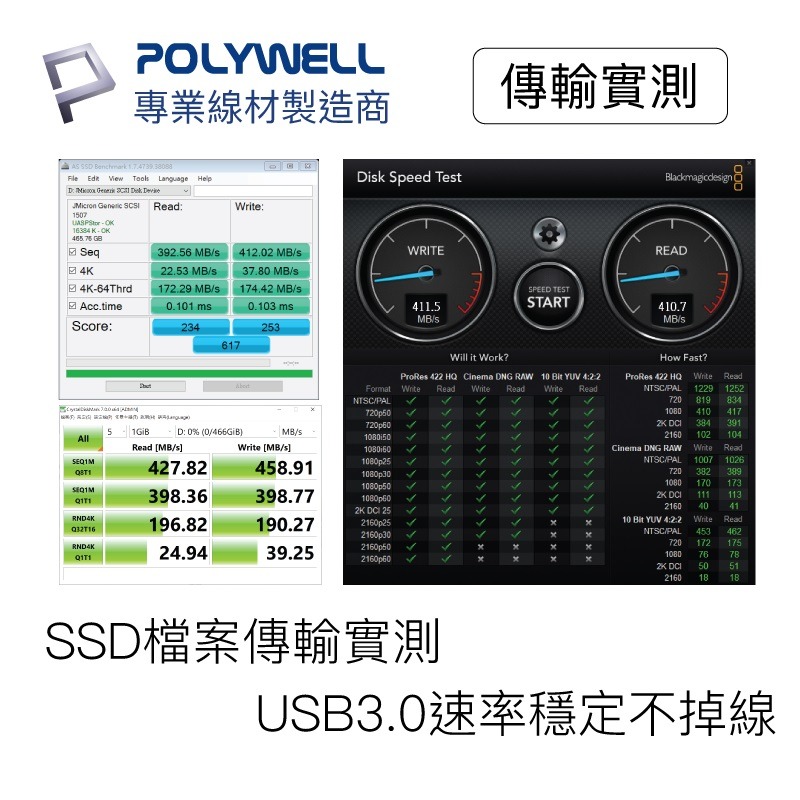 POLYWELL USB3.0/Type-A公對Micro-B公/高速傳輸線/1M/PW15-W45-T010-細節圖4