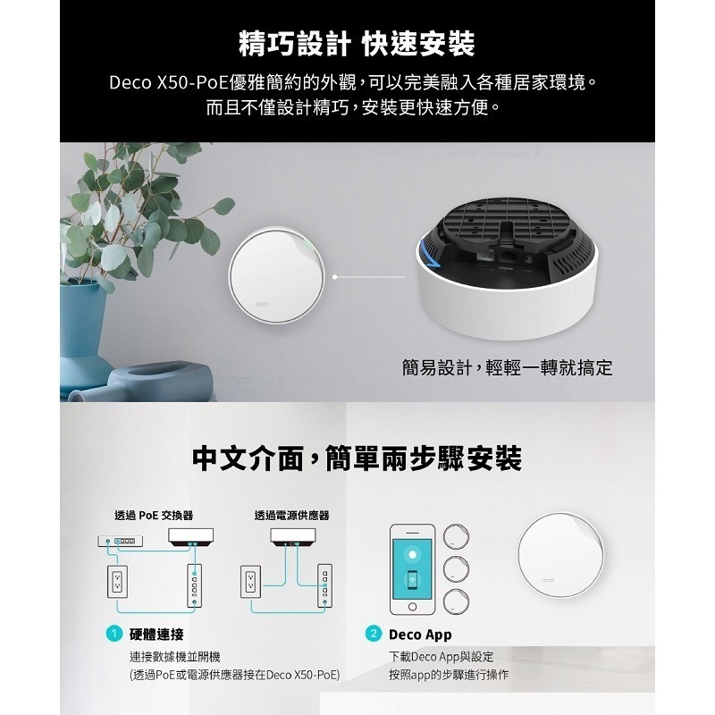 米特3C數位–TP-Link Deco X50-Poe AX3000 wifi6雙頻 PoE供電 網狀路由器/2入/3入-細節圖6