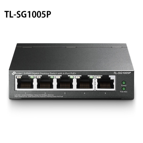 米特3C數位–TP-Link TL-SG1005P 5埠Gigabit桌上型交換器(含4埠 PoE+)【案廠規劃】