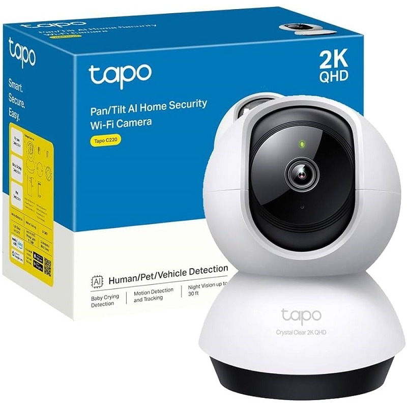 2入組】TP-Link Tapo C220 AI智慧偵測2.5K QHD旋轉式無線網路攝影機監視器IP CAM - PChome 24h購物