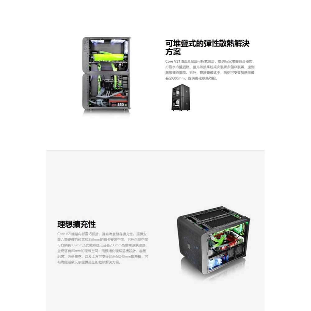 米特3C數位–Thermaltake 曜越 Core V21 平躺式機殼/CA-1D5-00S1WN-00-細節圖4