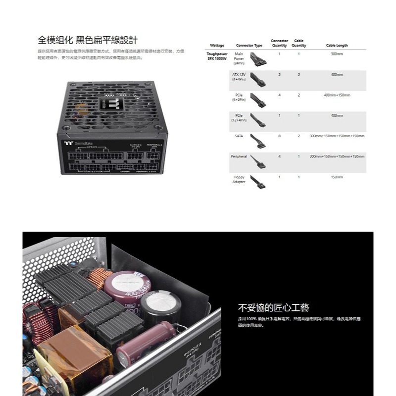 米特3C數位–Thermaltake 曜越 Toughpower SFX 750W/850W/1000W 電源供應器-細節圖4