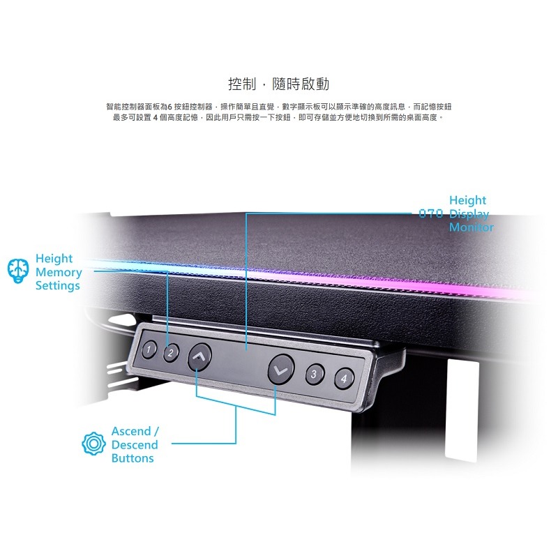 米特3C數位–曜越 CycleDesk 100 智能電競桌 不含組裝服務/GGD-CDW-BKEIRW-01-細節圖5