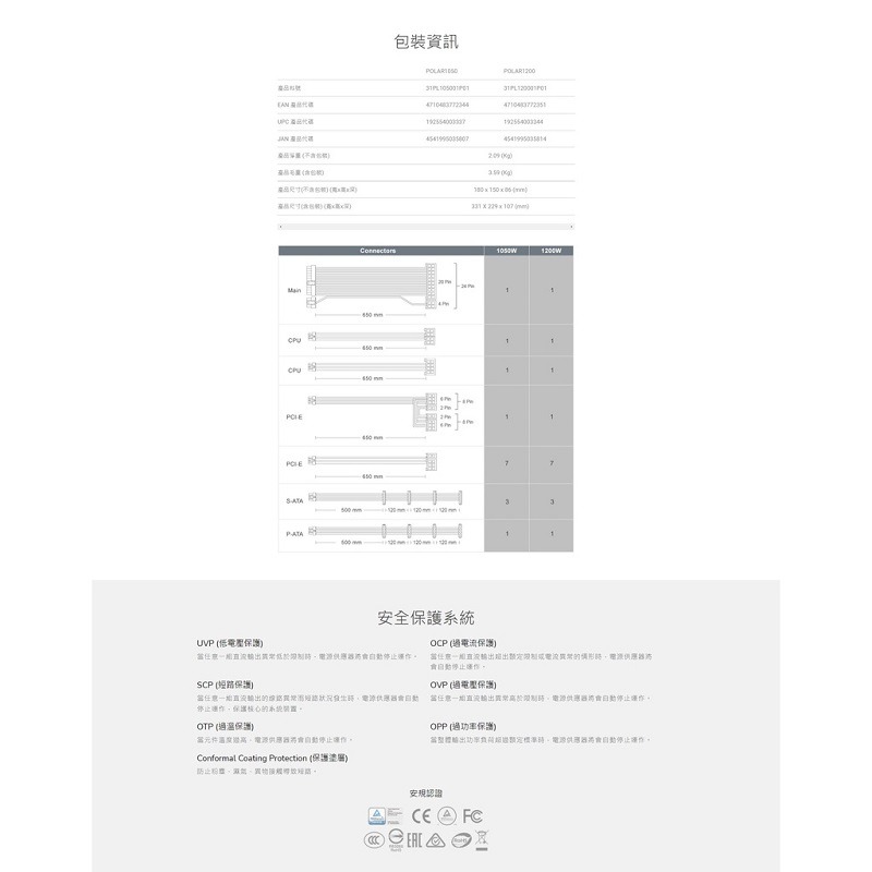 米特3C數位–COUGAR 美洲獅 POLAR 1200W DC-DC/日系電容 白金牌電源供應器-細節圖5