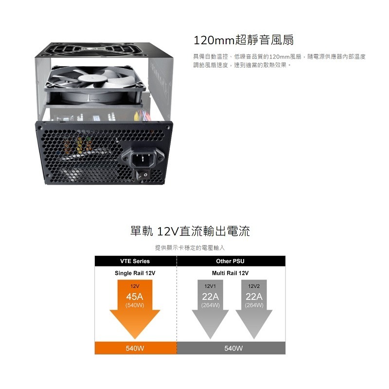 米特3C數位–COUGAR 美洲獅 VTE 400W 80PLUS 銅牌電源供應器-細節圖3