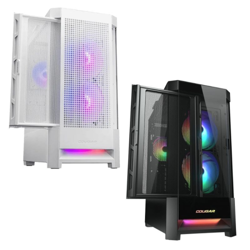 米特3C數位–COUGAR 美洲獅 Duoface RGB 電腦機殼 中塔機箱 白色/黑色