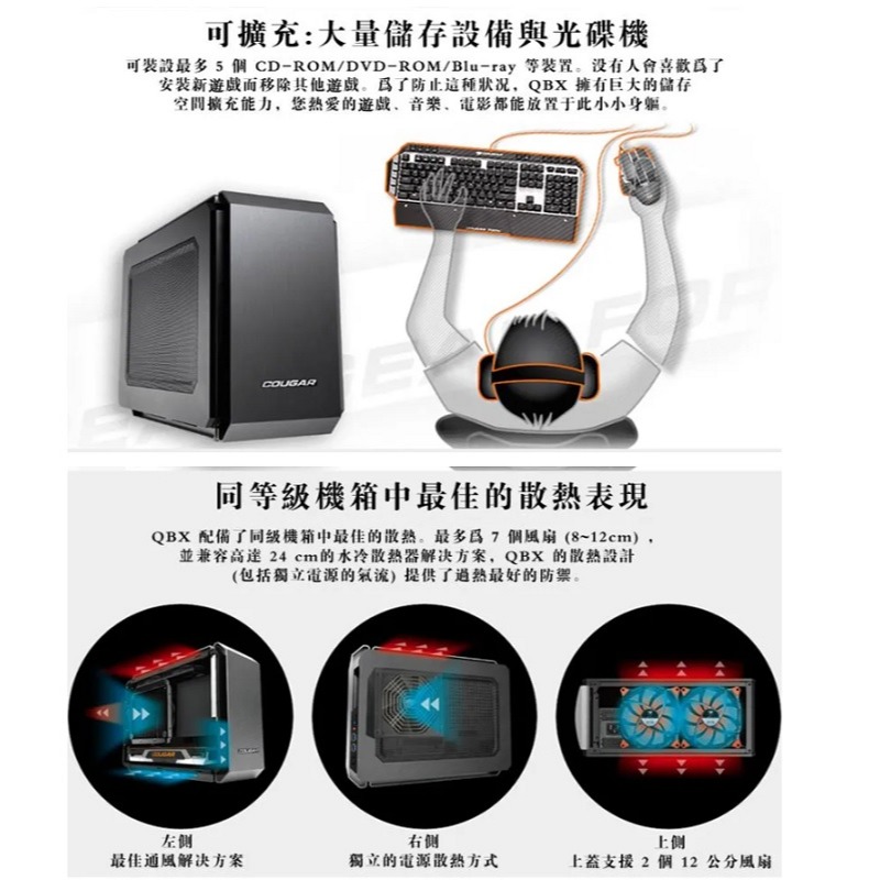 米特3C數位–COUGAR 美洲獅 QBX 電腦機殼-細節圖4