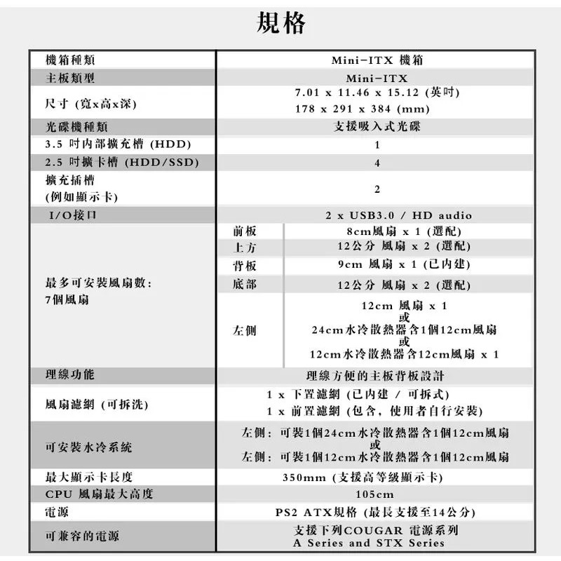 米特3C數位–COUGAR 美洲獅 QBX 電腦機殼-細節圖5