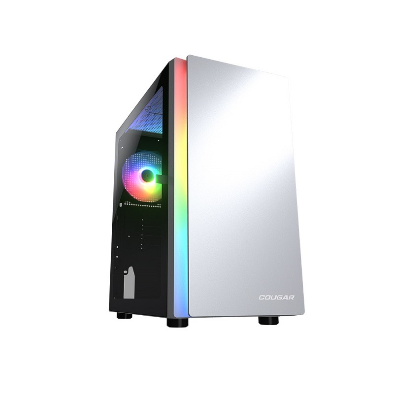 米特3C數位–COUGAR 美洲獅 PURITY RGB 鋼化玻璃迷你直立機殼 黑色/銀白-細節圖2