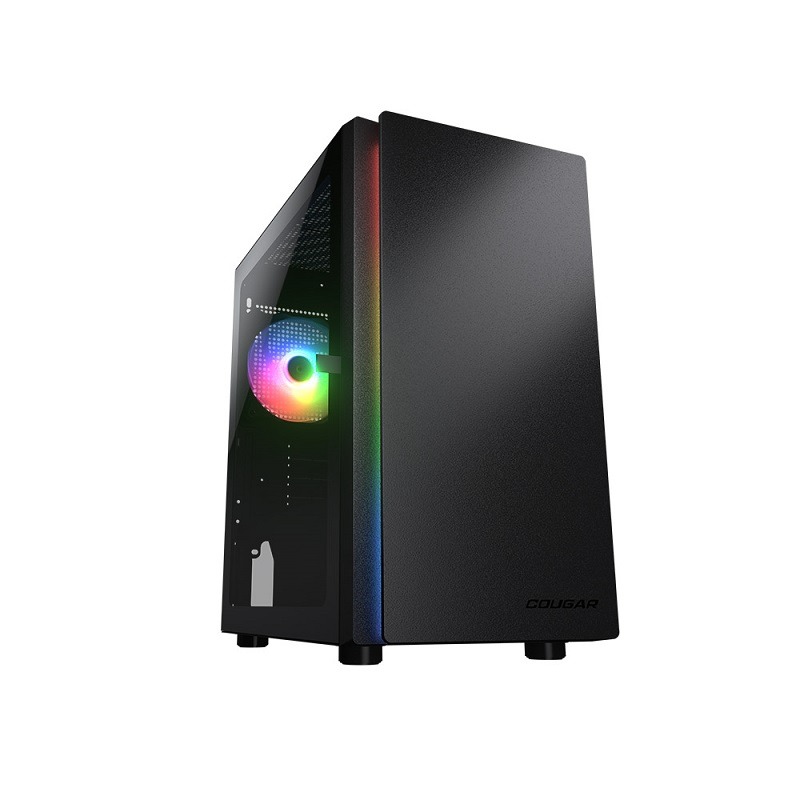 米特3C數位–COUGAR 美洲獅 PURITY RGB 鋼化玻璃迷你直立機殼 黑色/銀白-細節圖3
