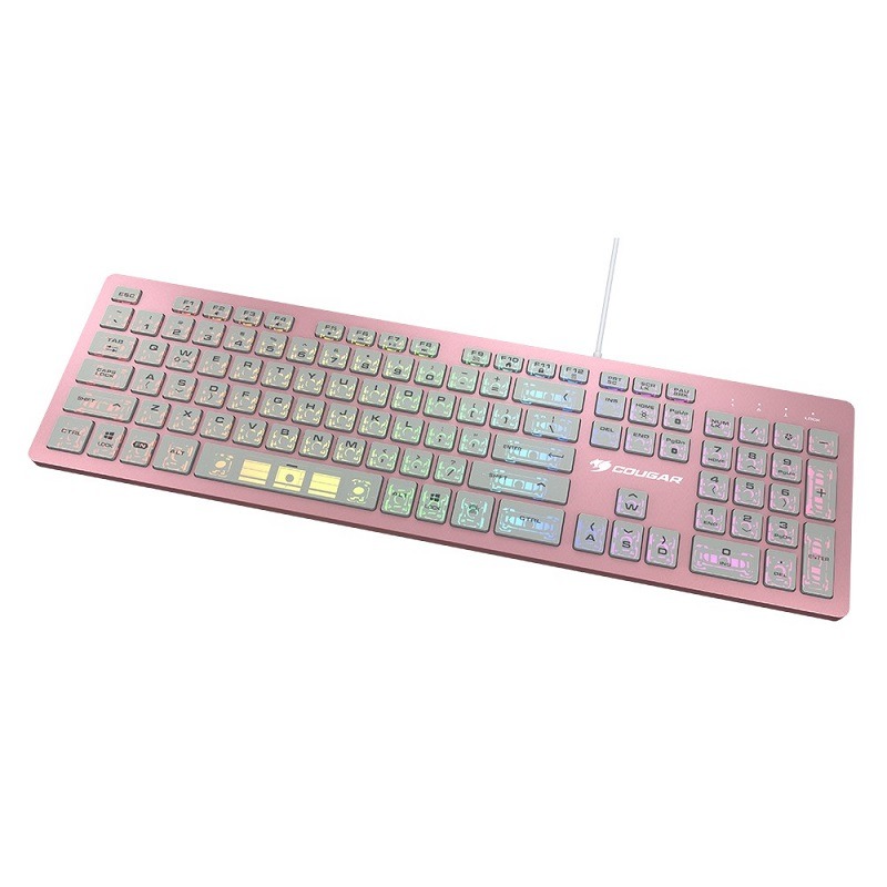 米特3C數位–COUGAR 美洲獅 VANTAR AX Pink 全鋁CNC剪刀腳RGB鍵盤 薄膜式電競鍵盤-細節圖2