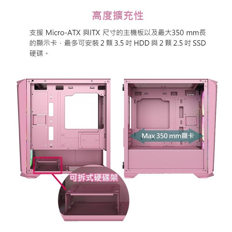 米特3C數位–Power Master 亞碩 M1 側掀式玻璃側板/網孔面板/M-ATX/象牙白 機殼-細節圖4