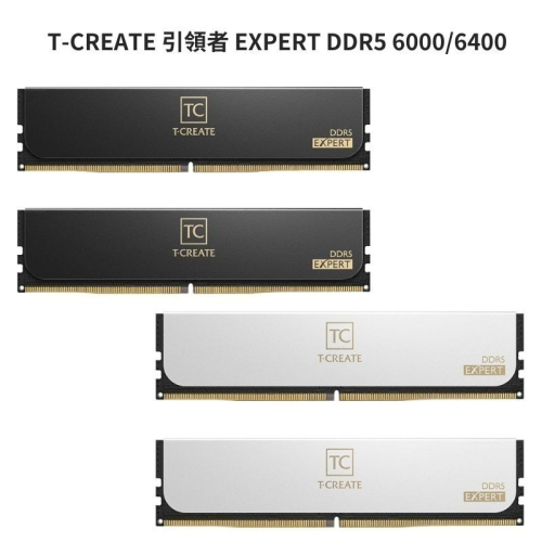 TEAM 十銓 T-CREATE 引領者 EXPERT DDR5 6000/6400 雙通道 32GB/64GB 黑/白