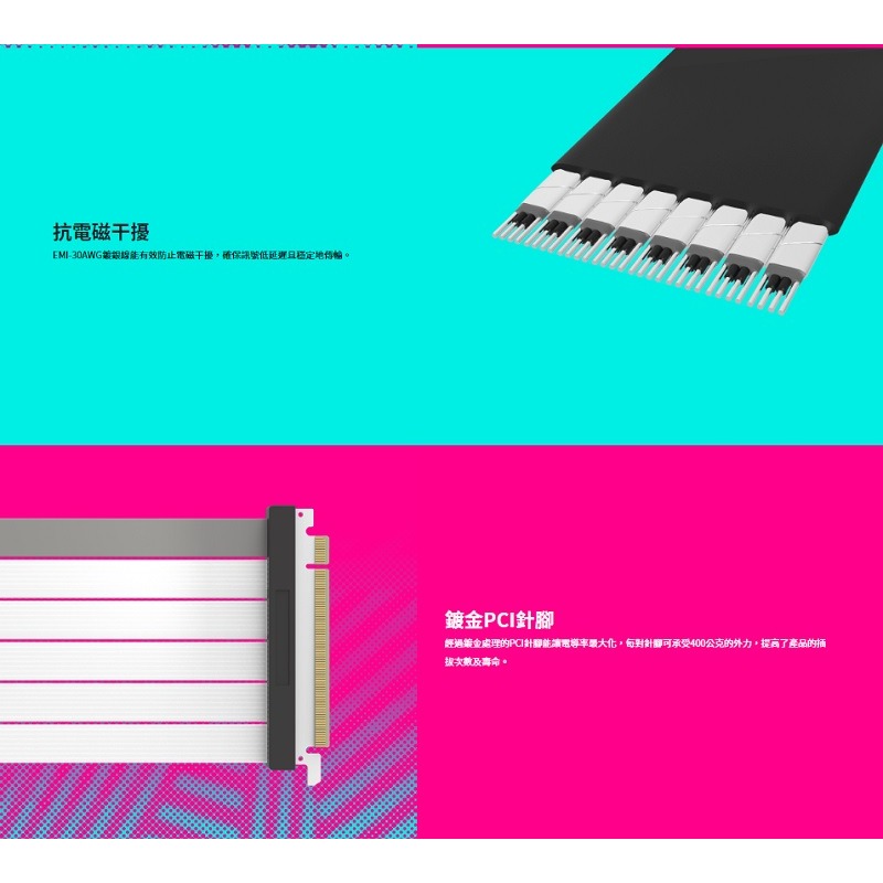 米特3C數位–酷碼 MASTERACCESSORY PCIE 4.0 X16延長線 200mm V2 黑色/白色-細節圖6