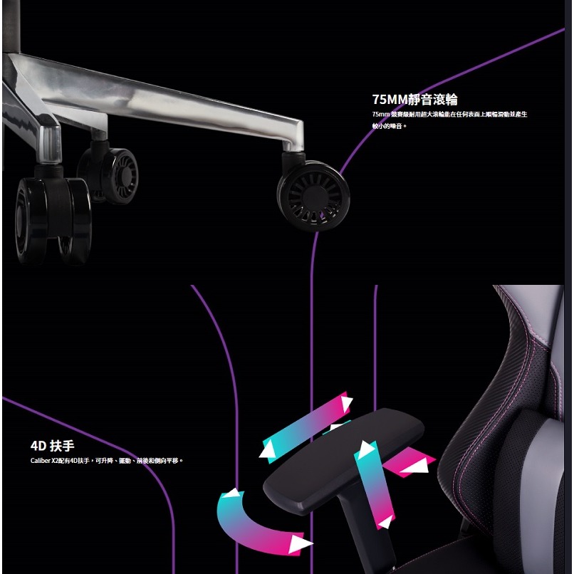 米特3C數位–酷碼 CALIBER X2 電競椅/黑CMI-GCX2-BK/灰CMI-GCX2-GY-細節圖6