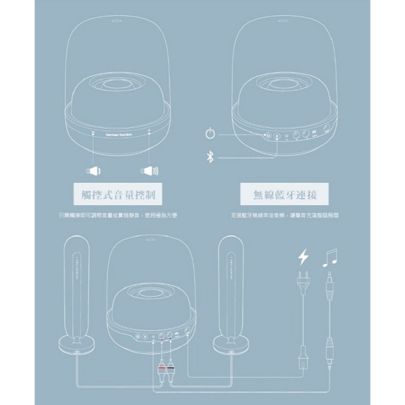 米特3C數位–Harman Kardon SoundSticks 4 藍牙2.1聲道多媒體水母喇叭 黑色/白色-細節圖7