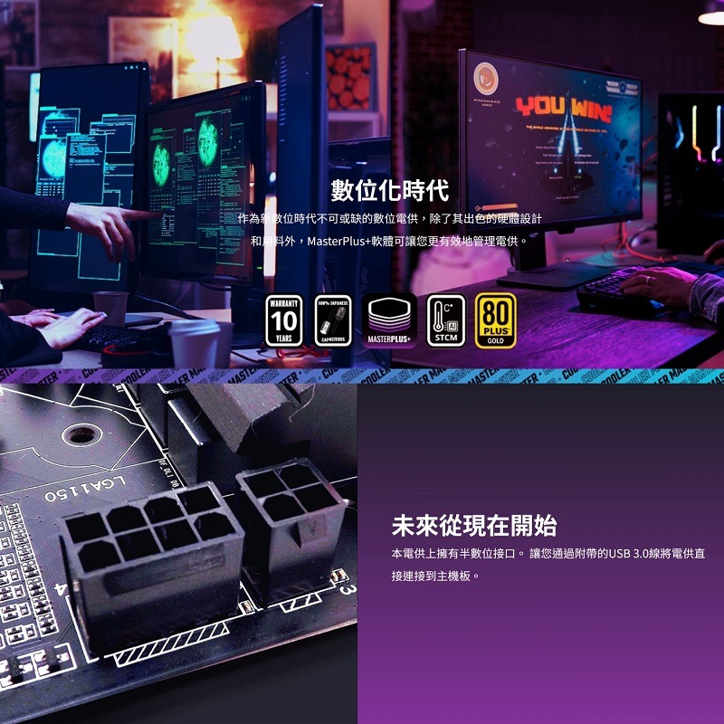 米特3C數位–酷碼 V850 Gold i ATX3.0 金牌電源供應器/MPZ-8501-AFAG-BTW-細節圖3