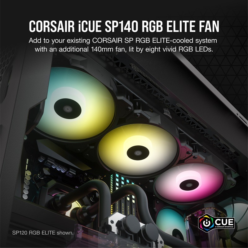 米特3C數位–Corsair 海盜船 SP140 RGB ELITE 單風扇/CO-9050110-WW-細節圖2