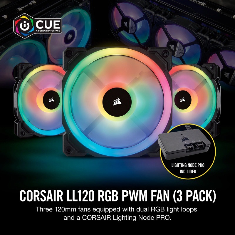 米特3C數位–Corsair 海盜船 LL120 RGB LED 三風扇+控制器/CO-9050072-WW-細節圖2